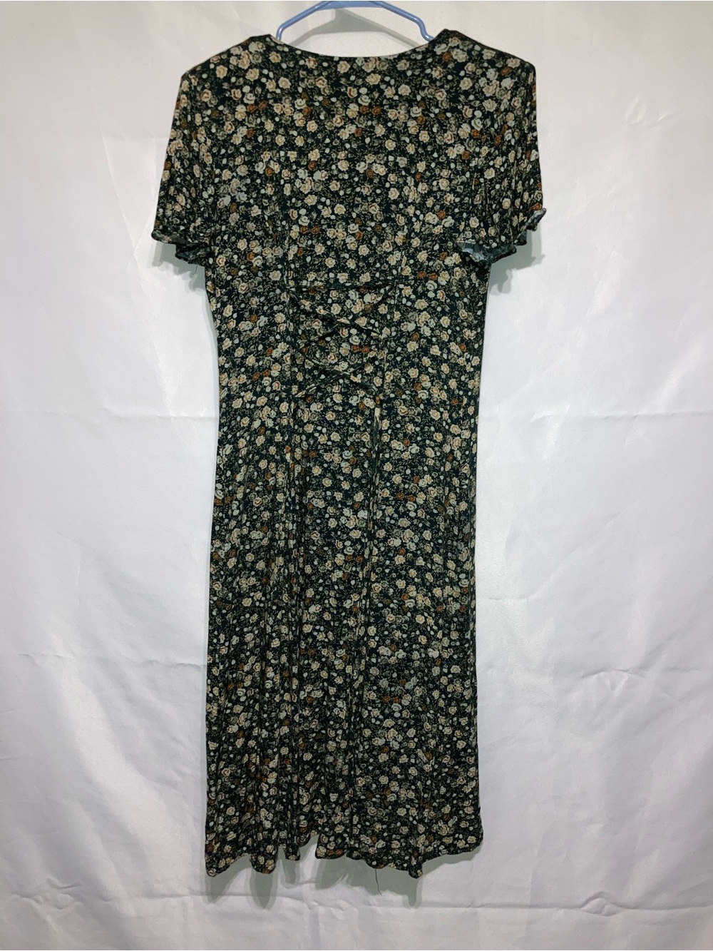 Caroline DeWitt Dark Green Floral Button-Front Midi Dress - Picture 5 of 7